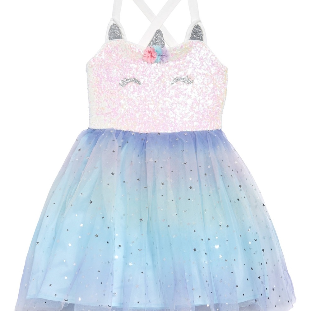 Zunie Pink and Blue Dance Dress with Sparkly Tulle